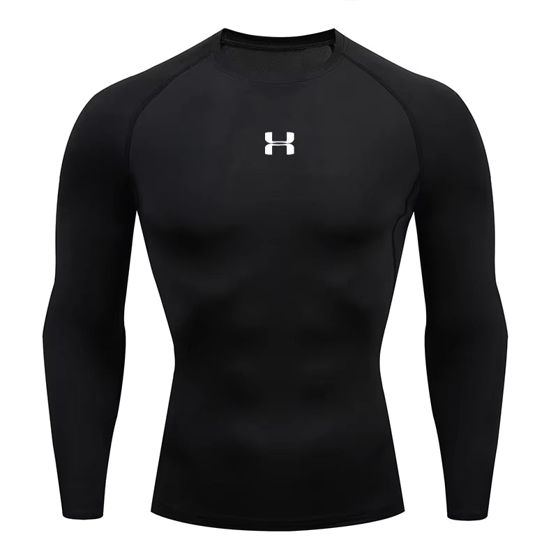 Men Running Compression T-Shirt Long Sleeves Sport Tees Gym Fitness Sweatshirt Male Jogging Tracksuit Homme Athletic Shirt Tops