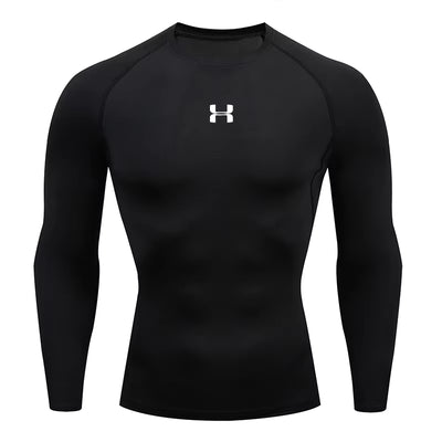 Men Running Compression T-Shirt Long Sleeves Sport Tees Gym Fitness Sweatshirt Male Jogging Tracksuit Homme Athletic Shirt Tops