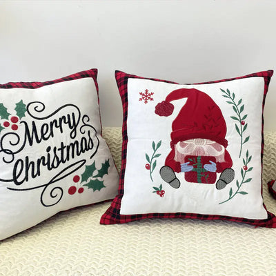Christmas Embroidery Pillow Cover - New Design