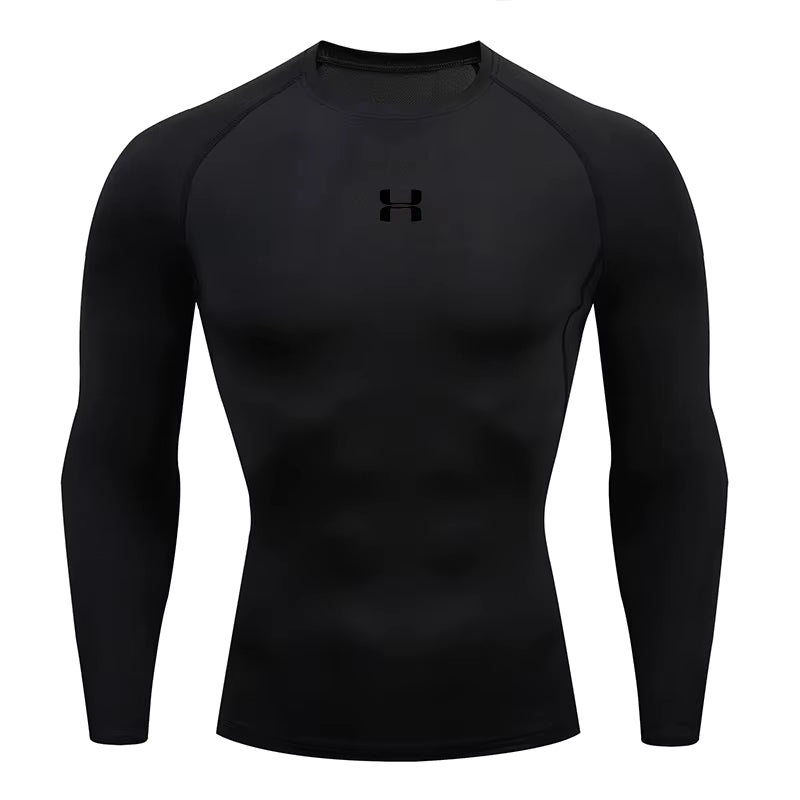 Men Running Compression T-Shirt Long Sleeves Sport Tees Gym Fitness Sweatshirt Male Jogging Tracksuit Homme Athletic Shirt Tops