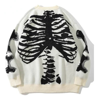 Skeleton Patch Embroidery Hooded Sweatshirt