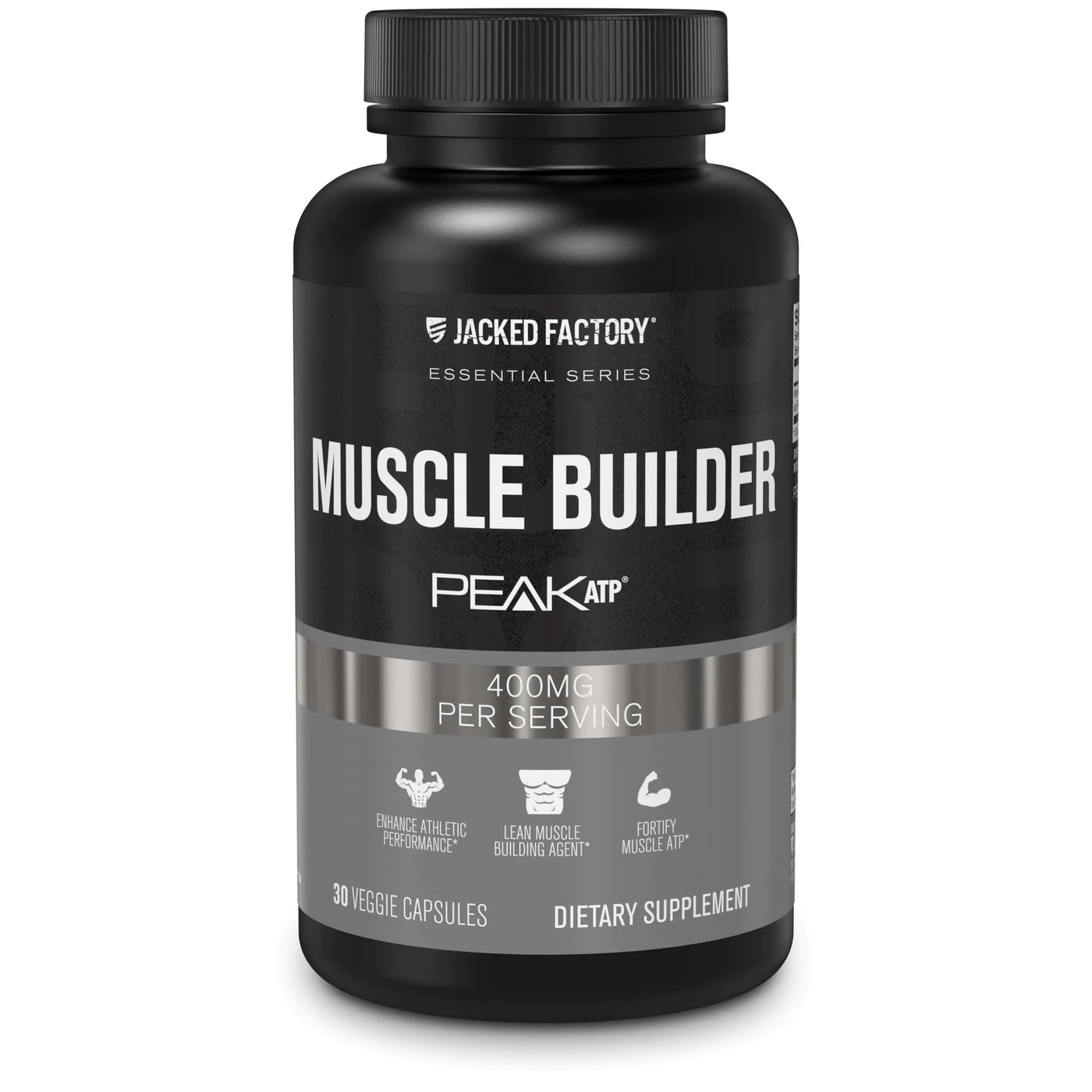 Jacked Factory Essentials Muscle Builder - Daily Muscle Builder for Men with Peak ATP to Support Lean Muscle Gain Enhance Athletic Performance & Fortify ATP Levels for Muscle Growth - 30 Capsules