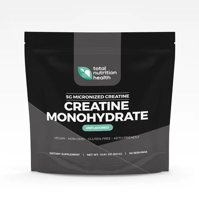 Total Nutrition Health Creatine Monohydrate – 5g Micronized Creatine Monohydrate Powder – Vitamin D and Black Pepper Extract – Unflavored Pre-Workout with Creatine for Energy Muscle Performance