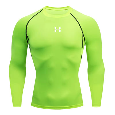 Men Running Compression T-Shirt Long Sleeves Sport Tees Gym Fitness Sweatshirt Male Jogging Tracksuit Homme Athletic Shirt Tops