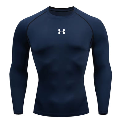 Men Running Compression T-Shirt Long Sleeves Sport Tees Gym Fitness Sweatshirt Male Jogging Tracksuit Homme Athletic Shirt Tops